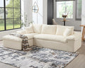 Jocisland 108-Inch Boneless Sofa No Assembly Required Cloud Sofa with Memory Foam Oversized L-Shaped Couch with Deep Seat and Oversized Chaise Modern Chenille Sectional for Living Room White