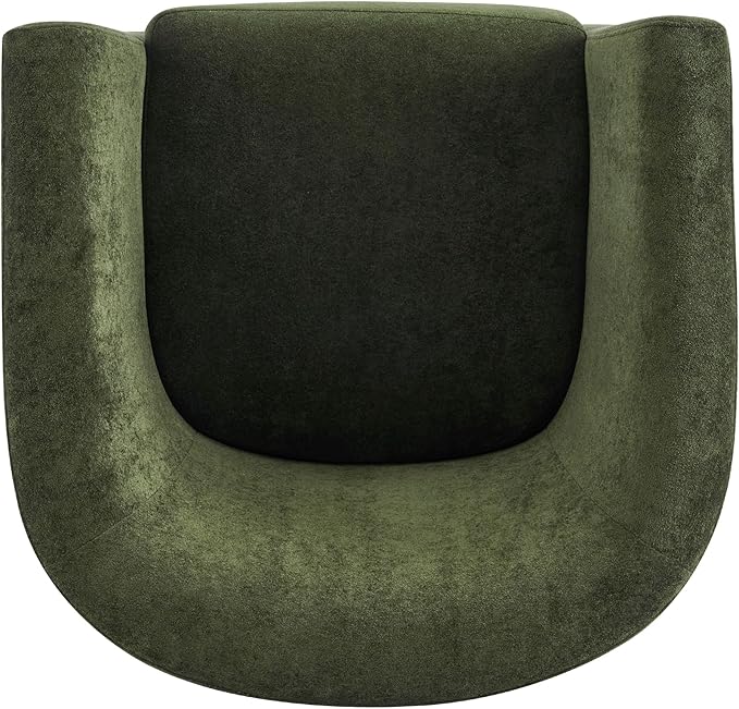 Christopher Knight Home Coles 360° Velvet Swivel Accent Chair Living Room Barrel Swivel Chair with Iron Frame Wooden Velvet Club Chair with Rotation No Assembly Required Olive Green+Walnut