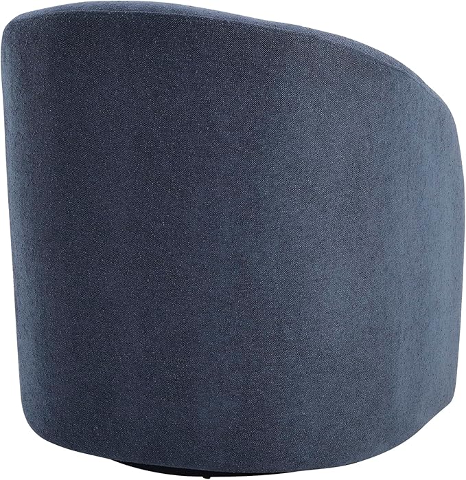Lexicon 360 Degree Swivel Accent Chair Boucle Fabric Arm Chair with Metal Swivel Base and Sloped Arms for Living Room/Bedroom/Office Blue