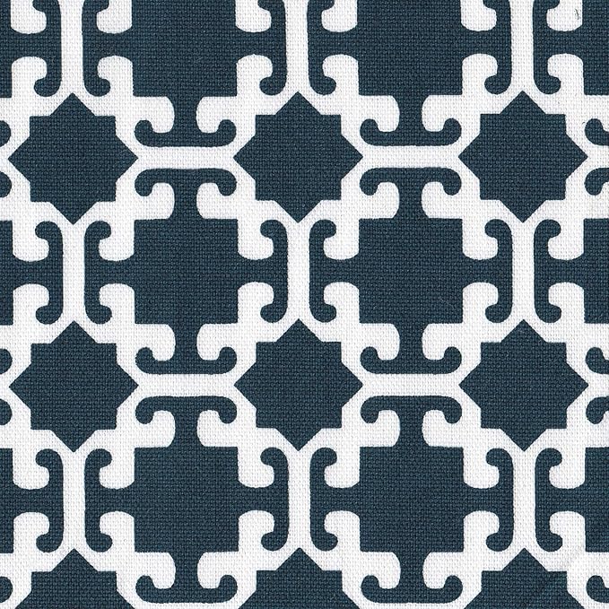 HomePop Youth Modern Armless Slipper Chair Indigo and White Lattice