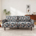 Christopher Knight Home Brena Modern Chenille Upholstered Loveseat Sofa Wooden 2 Seater Sofa Couch with Deep Seat Comfy Cloud Couch for Living Room Bedroom Home Office Green+White