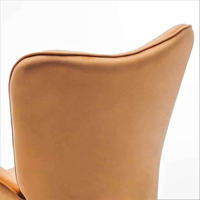 Chic Accent Arm Chairs for Living Room Bedroom or Home Office Button-Tufted Midcentury Armchair with Wingback Design and Splayed Legs Mustard Yellow