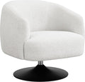 Coaster Home Furnishings - Dave - Boucle Fabric Upholstered Barrel Back Swivel Accent Chair with Pedestal Base Tapered Off Armrests and 360-Degree Swivel - Living Room - Beige - 905739