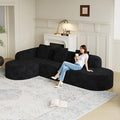 111.8' Curved Sectional Cloud Sofa Modern L Shaped Couch with Chaise &amp Pillows Comfy Upholstered Deep Seat Compression Boneless Sofa for Living Room Office No Assembly Required Left Facing Bl