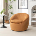 360°Swive Decorative ChairModern Comfortable Barrel Chair Reading Chairs for Living RoomBedroomDressing RoomYellow Linen