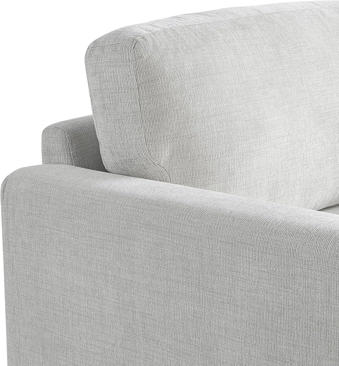Studio Living® Matthew 39.8 Arm Chair Mid-Century Modern Pocket Coil Comfort Metal Brushed Bronze Legs Chenille Fabric Ivory