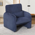 Modern Accent Chair Comfy Upholstered Corduroy Armchair Stylish Lounge Reading Chair for Living Room Bedroom Blue