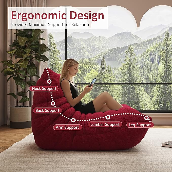 Living Room Chair Oversized Chair for Living Room (Burgundy Single)