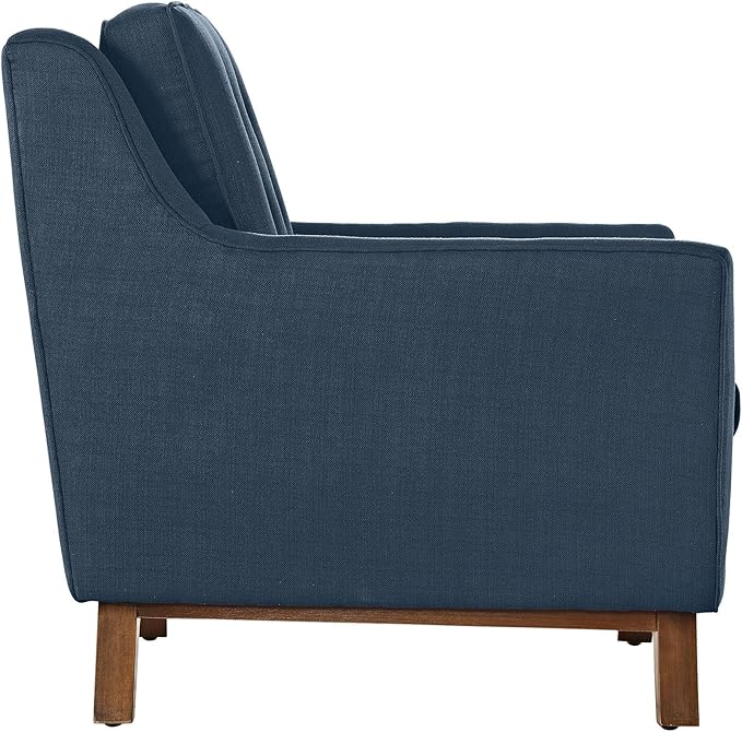 Modway Beguile Mid-Century Modern Loveseat With Upholstered Fabric In Azure