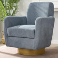 360 Degree Rotating Sofa Armchair Cotton Linen Skin Friendly Fabric Ergonomic Design Living Room Chair Bedroom Chair Living Room Chair Blue