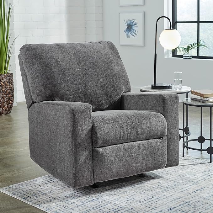 Signature Design by Ashley Rannis Casual Manual Rocker Recliner Gray