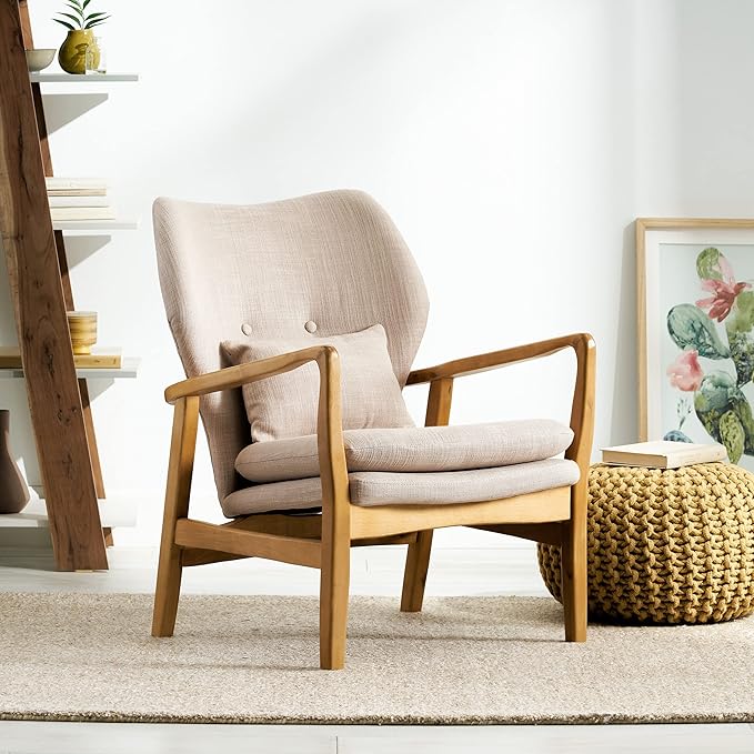 Christopher Knight Home Haddie Wood Frame Club Chair Beige