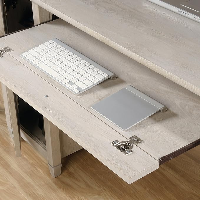 Sauder Edge Water Computer Desk with Storage Drawers Home Office Desk in Chalked Chestnut finish