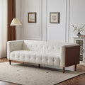 Christopher Knight Home Almab 82 Inches Sofa Couch Cozy Couch Sofa Boucle Upholstered 3-Seater Sofa Wood Frame Couch Comfy Couches for Living Room and Office Modern Couch and Sofa Beige
