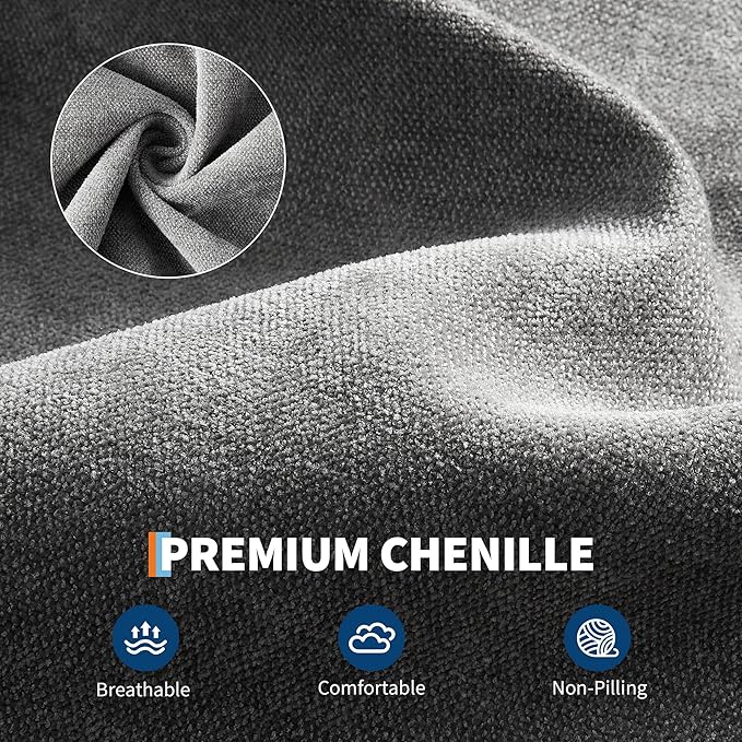 IDEALHOUSE Power Recliner Chair 270 °Swivel Rocking Glider with USB Charging Port Chenille Upholstered Fabric and Double-Layer Armrests Nursery Chair for Living Room Nursery (Charcoal)