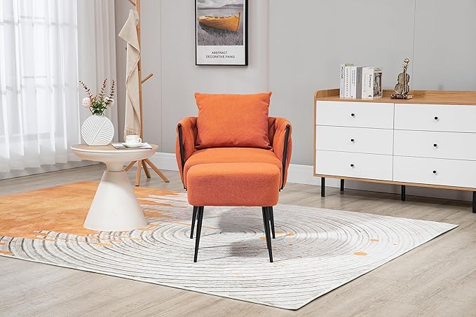 Velvet Accent Chair Modern Upholstered Armchair Tufted Chair with Metal Frame Single Leisure Chairs for Living Room Bedroom