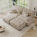 Convertible Modular Sectional Sofa 94.4 Modern U Shaped Cloud Couch with Ottoman Comfy 2 Seater Loveseat Sleeper Sofa with Deep Seat Oversized Upholstered Chenille Couches for Living Room