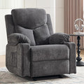 Manual Rocker Recliner Chair for Adults with Vibration MassageGlider Rocking Recliner Chairs for Living Room Bedroom Overstuffed Reclining Sofa Chair with Pockets and Cup Holds (Dark Grey)