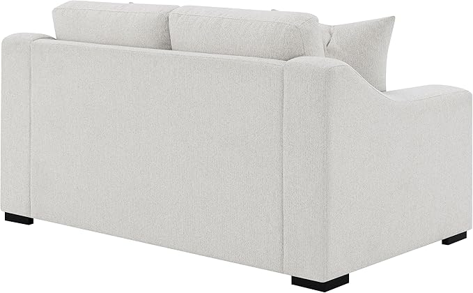 Coaster Home Furnishings - Ashlyn - Wood - Fabric Upholstered Loveseat with Track Arms Reversible Cushions and Cappuccino Block Feet - Living Room - 65-Inch - Sand - 552092