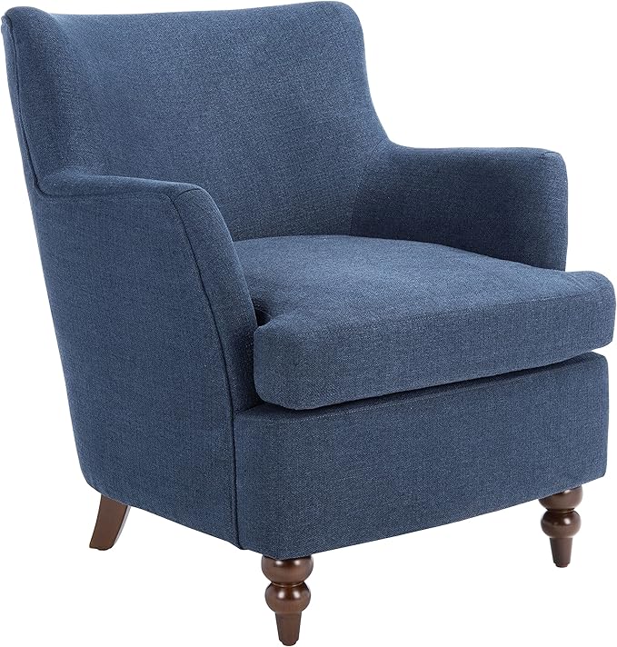 SAFAVIEH Home Collection Levin Navy/Walnut Accent Club Chair