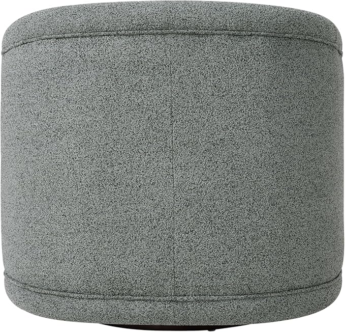 Scott Living Sabbo Green Bouclé Swivel Chair with Walnut-Finished Solid Wood Base Comfy Swivel Accent Chair Upholstered Lounge Sofa Chair for Living Room/Bedroom Gray Green + Walnut