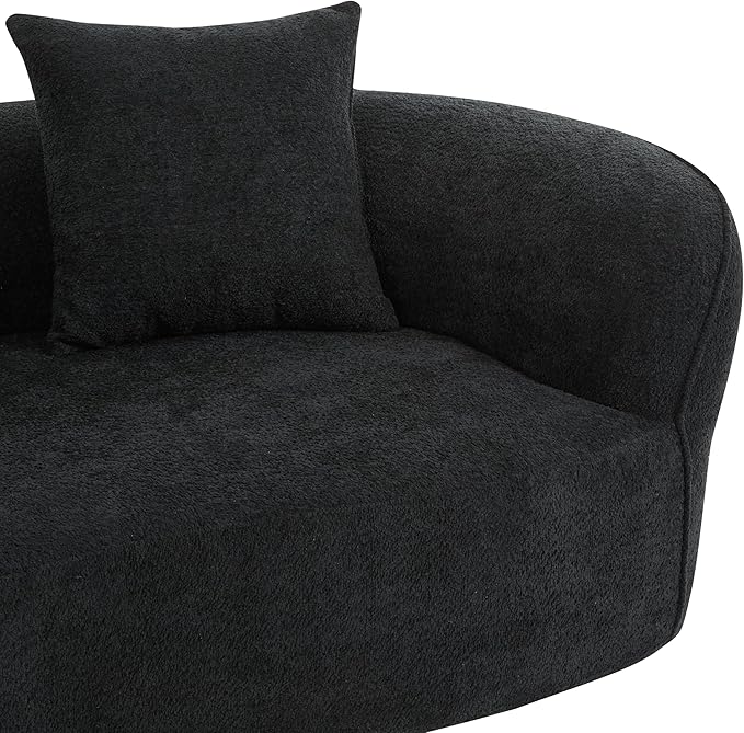 Christopher Knight Home Braebt 126 Sectional Sofa with 4 Throw Pillows 5-Seater Large Modular Sofa Couches Comfy Curved Upholstered Cloud Couch for Living Room Study No Assembly Required Black