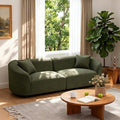 Merax 87 Large Couch Comfy Upholstered Loveseat with Extra Deep Seats Boucle Sofa for Living Room Apartment Office Green