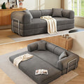 78.5'' Convertible Folding Sofa Bed – 4-in-1 Modular Floor Couch Corduroy Small Cloud Couch Compressed Foldable Sleeper Sofa King Size Futon for Bedroom Guest Room (Grey (Dark))