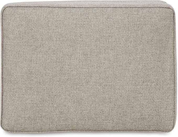 Signature Design by Ashley Gaelon Transitional Rectangular Upholstered Ottoman with Bun Legs Light Brown