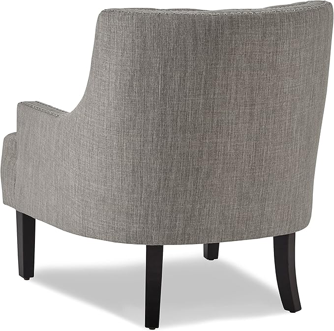 Lexicon Accent Chair Reading Chair Comfy Chair for Bedroom Upholstered Armchair with Solid Wood Frame Tufted Cushion Nail Head Trim Single Sofa Chair for Living Room Office Tan Chenille