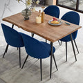 Modern Dining Table Set for 4Stylish Rectangular Kitchen Table with Chairs Set Compact Breakfast Dinner Table Set &amp Armlss Beautiful Dining Chair Velvet with Strong Metal Legs for Indoor
