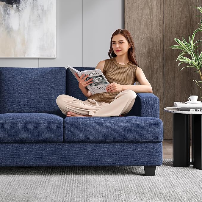 Fadware Sofa Couch 3 Seater Sofa with Suppleness Armrests Fabric Deep Seat Sofa with Upholstered Cushion&amp Backrests Modern Comfy Couch for Living Room Apartment