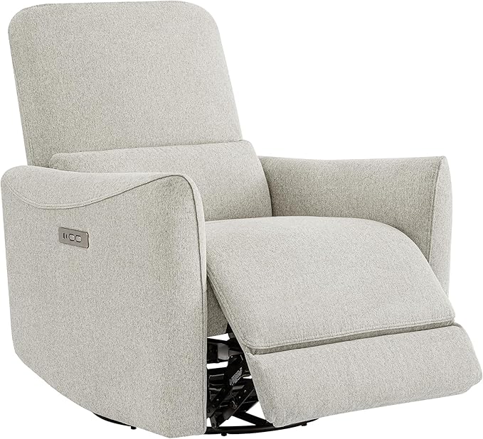 CHITA Oversized Power Recliner Chair Swivel Glider for Big and Tall FSC Certified Living Room Nursery Rocking Chair with Lumbar Support Dove Grey