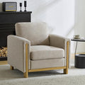 Christopher Knight Home Atkin Upholstered Accent Chair Fabric Club Chair Square Armchair Cozy Seating Lounge Chair with Backrest Single Sofa Chair Reading Chair for Living Room Home Rest Beige