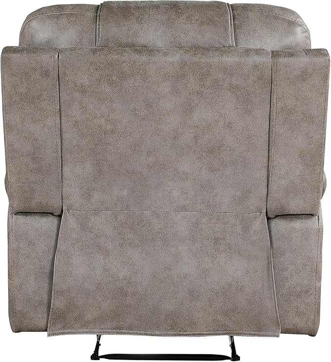Lexicon Manual Recliner Chair Home Theater Seating Recliner Armchair Polished Microfiber Wall Hugger Manual Reclining Sofa Chair for Living Room/Office/Apartment Grayish Brown