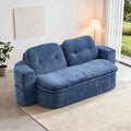 Modern Floor Sofa with 2 PillowsConvertible Chenille Foam-Filled Sleeper Sofa Bed no Assembly RequiredConvertible Sofa Couch BedFolding Mattress for Living Room (Chenille Dark Blue)