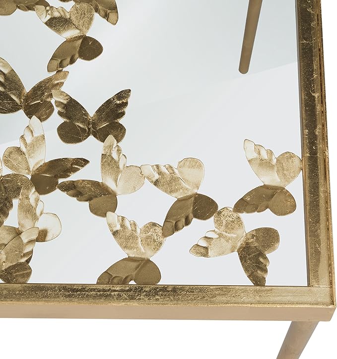 Safavieh FOX2588A Home Collection Rosalia Butterfly Desk Antique Gold