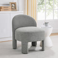 Hoop Gauze Lounge Chair with sof Cushion and backrest Need to be Assembled Suitable for Living room'bedroomldining Room Grey(24.5 28.75 28.75)