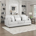 Lexicon Living Room Sofa Modern Sofa Couch Textured Microfiber &amp Corduroy Upholstered Sofa with Five Corduroy Pillows for Office/Living Room Light Gray