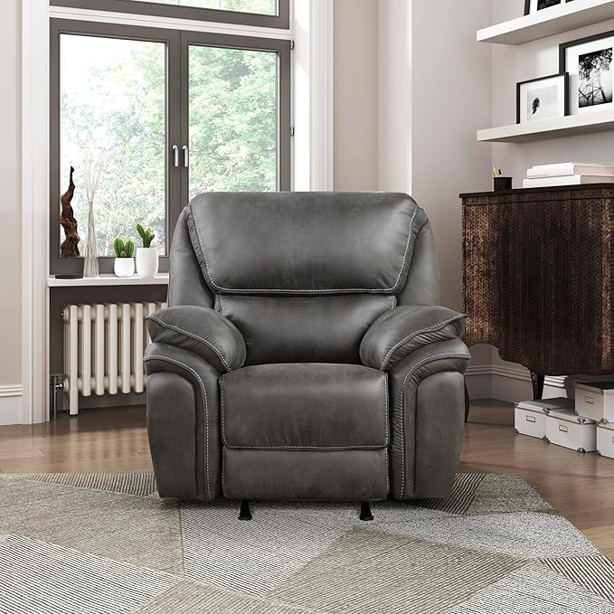 Lexicon Dorritt Mircofiber Manual Rocker Reclining Chair Gray