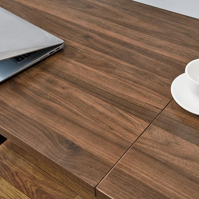 LEEMTORIG Computer Desk with Drawers 59 inch Large PC Desk Gaming Desk Modern Industrial Study Student Writing Table Workstation for Home Office Bedroom Walnut Brown CTSZ-20401-WA