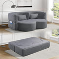 Convertible Folding Sofa Bed79”Full Size Floor Sleeper Boneless CouchTeddy Velvet Full Foam Futon Loveseat for Living Room BedroomNo Assembly Required (Grey)