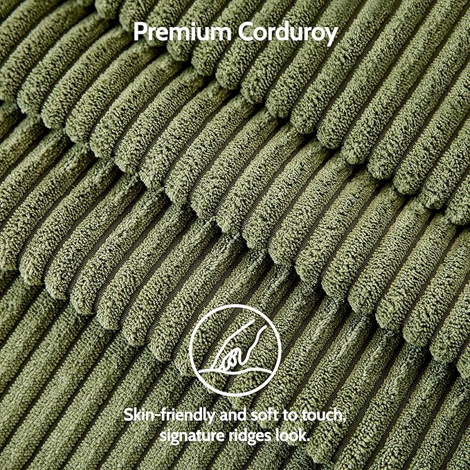 WEUP 50 Small Loveseat Sofa Small Couch for Living Room Bedroom Office Green Corduroy Comfy Love Seat with Spring Cushion Solid Wood Frame Tool-Free Assembly Green Corduroy