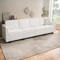 Elizabeth Modular 4 Piece Sofa for Living Room with Extendable Design &amp Soft Comfortable Seating Air Leather Modern sofa couch with Sturdy Wooden Frame Ideal for Small Spaces Easy Assembly Whit