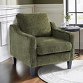 Softa Mid Century Modern Accent Chair Chenille Upholstered Armchair for adults Stylish Reading Chair with Padded Back &amp Removable Cover Sitting Chairs for Living Room Bedroom Small Spaces (Gr