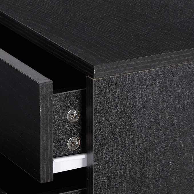Nouva 5-Drawer File Cabinet - Vertical Mobile Filing Cabinet w/WheelsUnder Beside Desk Chest Storage Printer Stand for Home OfficeBlack