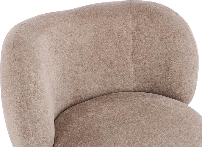 Christopher Knight Home Lily Solid Wood Wingback Accent Chair Fabric Upholstered Club Chair Curved Backrest Single Sofa Comfy Reading Lounge Chair for Living Room Soft Cushion Seating Light Brown