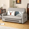 Versatile Pull-Out Sofa Bed – Compact Futon Couch for Small Spaces Gray/White 34.25 D x 59.84 W x 37.4 H Ideal for Living Room &amp RV (61.61)