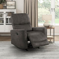 Lexicon Manual Rocker Recliner Chair Polished Microfiber Manual Reclining Chair with Overstuffed Backrest Comfy Nursery Recliner for Living Room/Office/Bedroom/Apartment Easy Assembly Chocolate