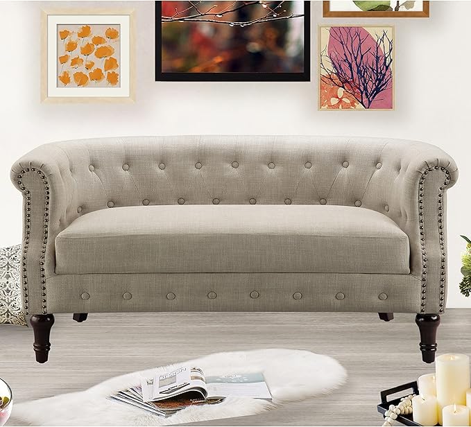 Rosevera Loveseat Sofa for Living Room - Long Couch in a Box Love Seat for Small Area Couches for Living Room